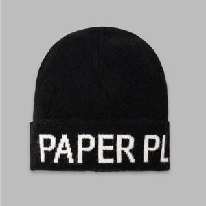 Paper Planes Black Cashmere Beanie